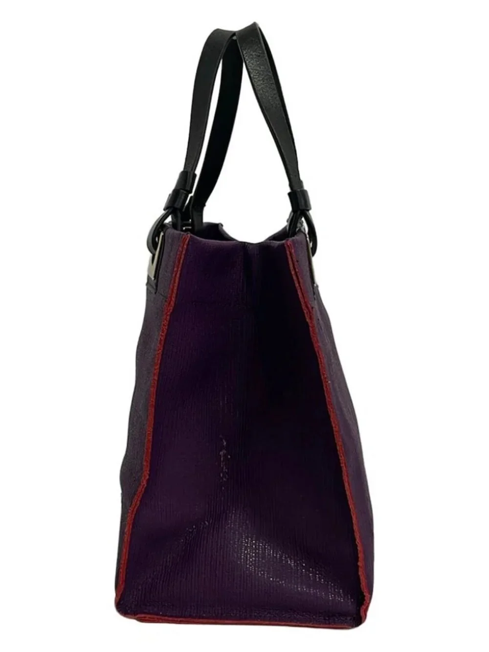 FURLA Purple Black Red PVC Leather Tote Bag